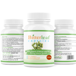 Bitter Leaf Capsules - 60 Capsules 700mg 100% Natural Bitterness 100% Organic  