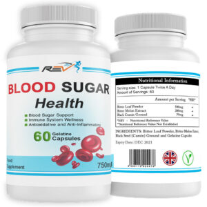 Blood Sugar Diabetic & Immune Support System 100% ORGANIC 60 VEGAN Capsules
